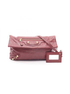 Balenciaga Clutch Giant Envelope Wine Red Leather 2-Way